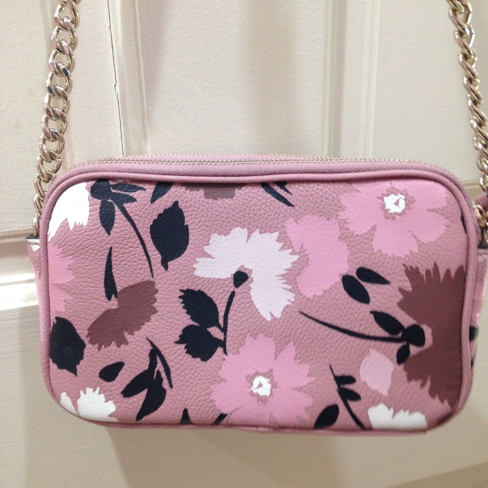 Kate Spade Mauve Pink Floral Crossbody Purse Bag - Picture 12 of 16